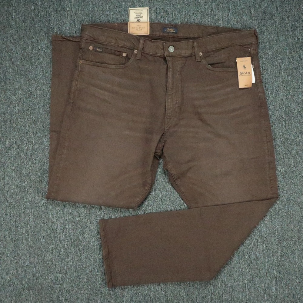 Polo Ralph Lauren Jeans Mens 40x30 Brown Sullivan Slim Straight 5 Pocket Stretch